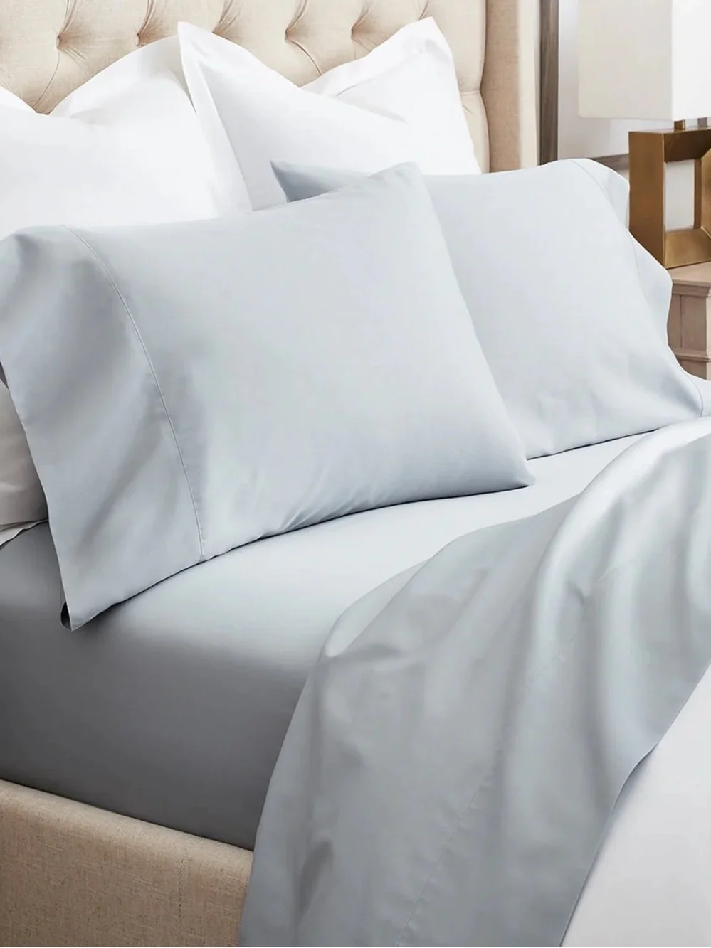 King Boll & Branch Organic Cotton Signature Hemmed Top Sheet & 2 Pillowcases